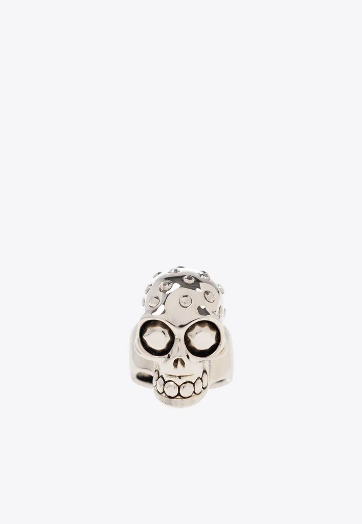 商品Alexander McQueen|Skull Jeweled Brass Ring,价格¥4208,第1张图片