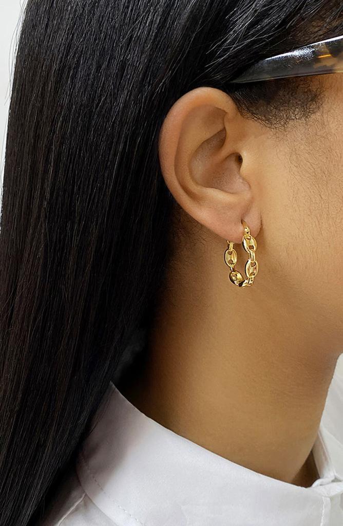 14K Gold Plated Mariner Hoop Earrings商品第2张图片规格展示