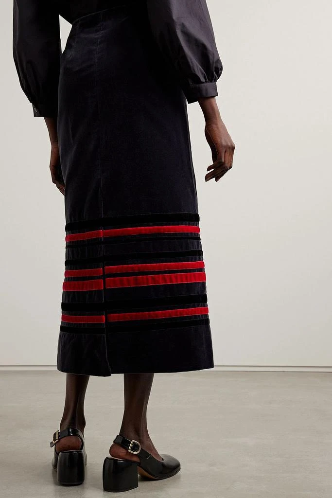 商品Molly Goddard|Serena striped cotton-velvet midi skirt,价格¥2748,第3张图片详细描述