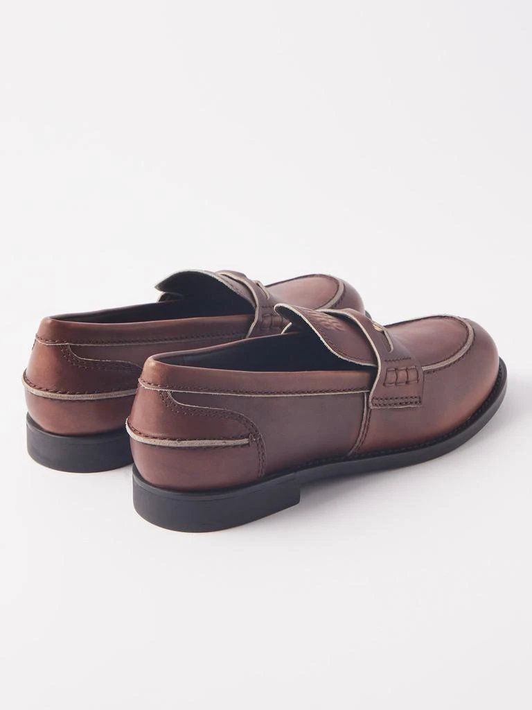 商品Miu Miu|Logo-coin raw-edge leather loafers,价格¥9221,第4张图片详细描述