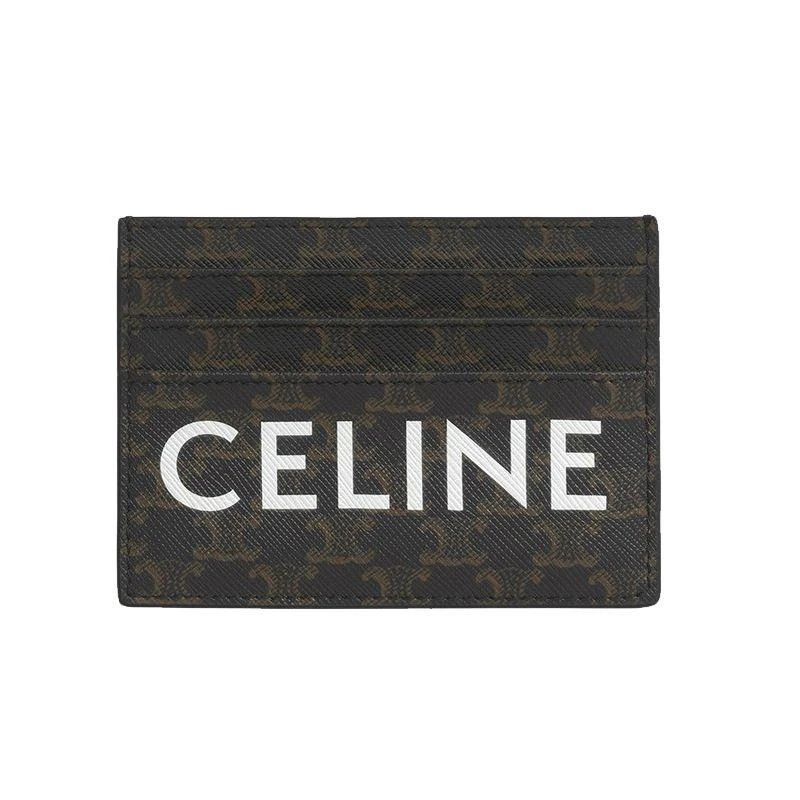 商品Celine|CELINE/赛琳 21春夏新款 男士黑色凯旋帆布字母徽标印花卡包卡片夹,价格¥3884,第1张图片