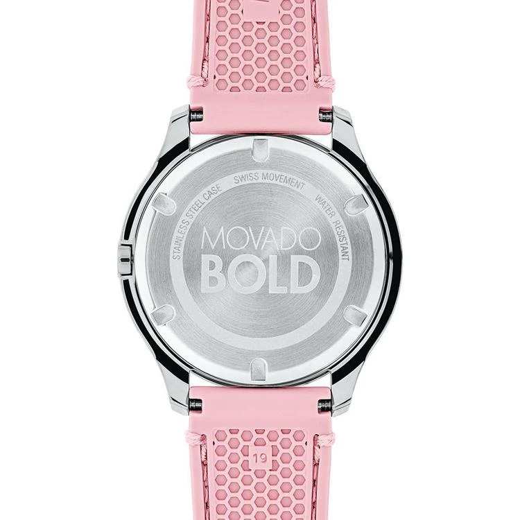 商品Movado|Women's Swiss Bold Blush Silicone Strap Watch 38mm 3600414,价格¥2193,第3张图片详细描述
