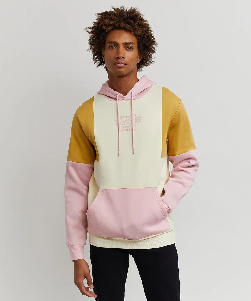 商品Reason Clothing|Nevin Color Block Logo Hoodie - Pink,价格¥76,第1张图片