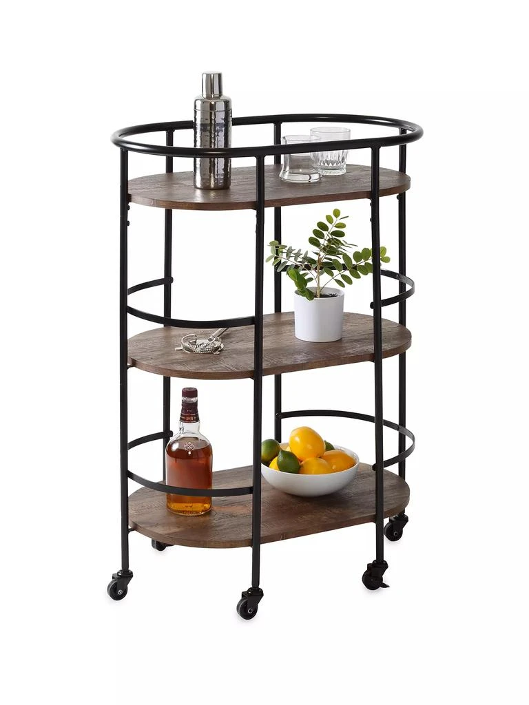 商品Honey Can Do|Three-Tier Wood Rolling Bar Cart,价格¥1347,第4张图片详细描述