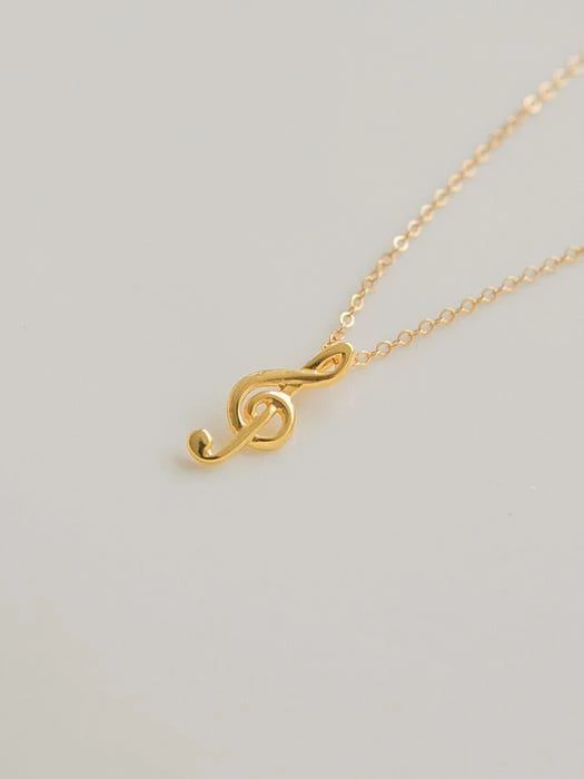 商品LUNNE|14k Gold Filled G-Clef Pendant Necklace,价格¥486,第3张图片详细描述