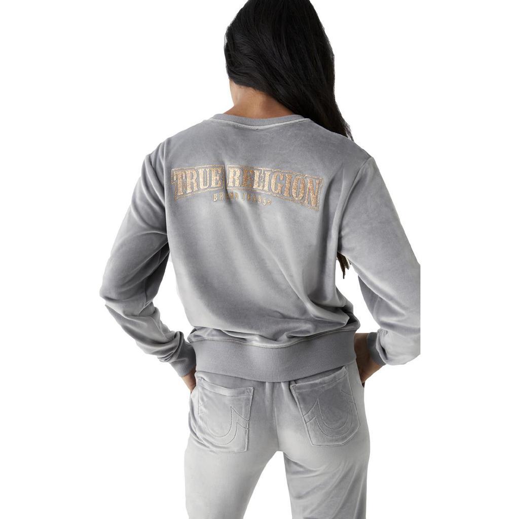 商品True Religion|True Religion Women's Velvet Long Sleeve Crewneck Sweatshirt,价格¥201,第7张图片详细描述
