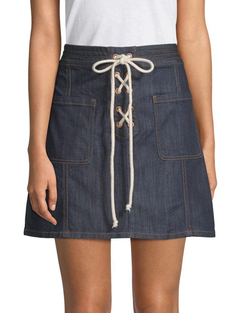 商品ei8ht dreams|Lace-Up Denim Skirt,价格¥198,第1张图片