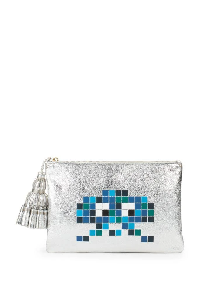 商品Anya Hindmarch|Georgiana Robot Metallic Leather Pouch,价格¥2792,第1张图片