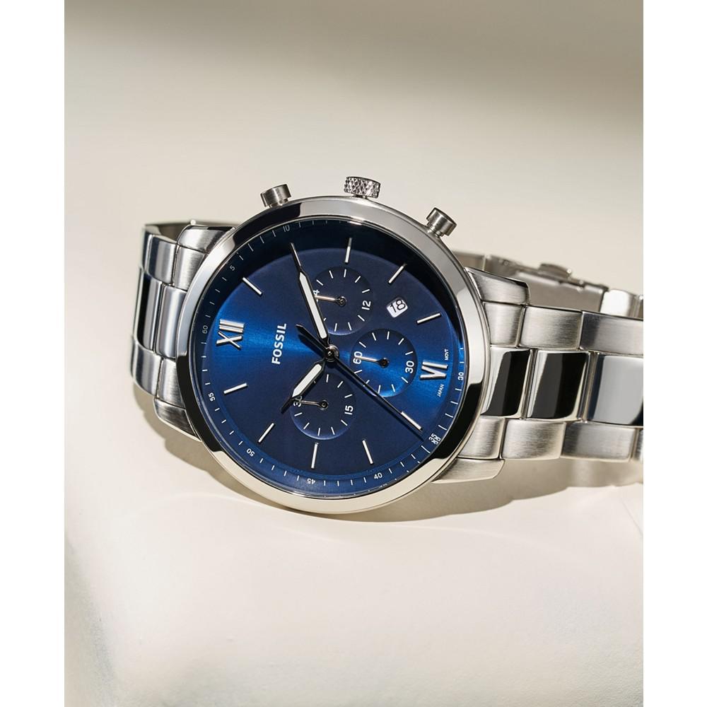 商品Fossil|Men's Neutra Silver-Tone Bracelet Watch 44mm,价格¥925,第6张图片详细描述