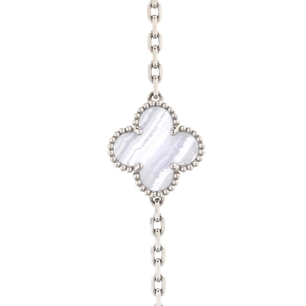 商品[二手商品] Van Cleef & Arpels|Vintage Alhambra 5 Motifs Bracelet 18K White Gold and Chalcedony,价格¥39073,第3张图片详细描述