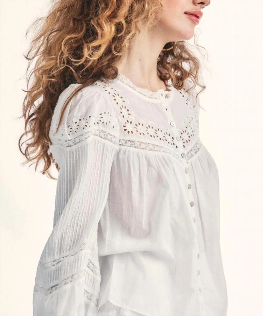 商品LOVESHACKFANCY|Badyn Blouse In White,价格¥1568,第2张图片详细描述