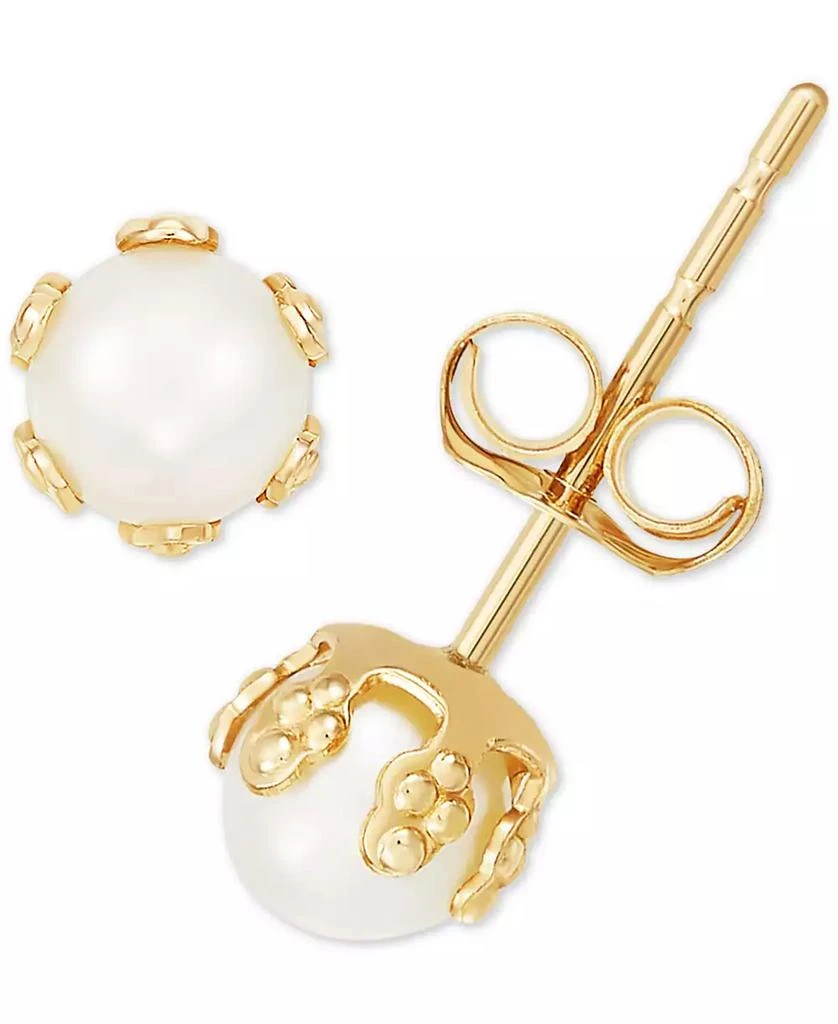 商品Macy's|Children's Cultured Freshwater Pearl (3-1/2mm) Small Stud Earrings in 14k Gold,价格¥526,第1张图片