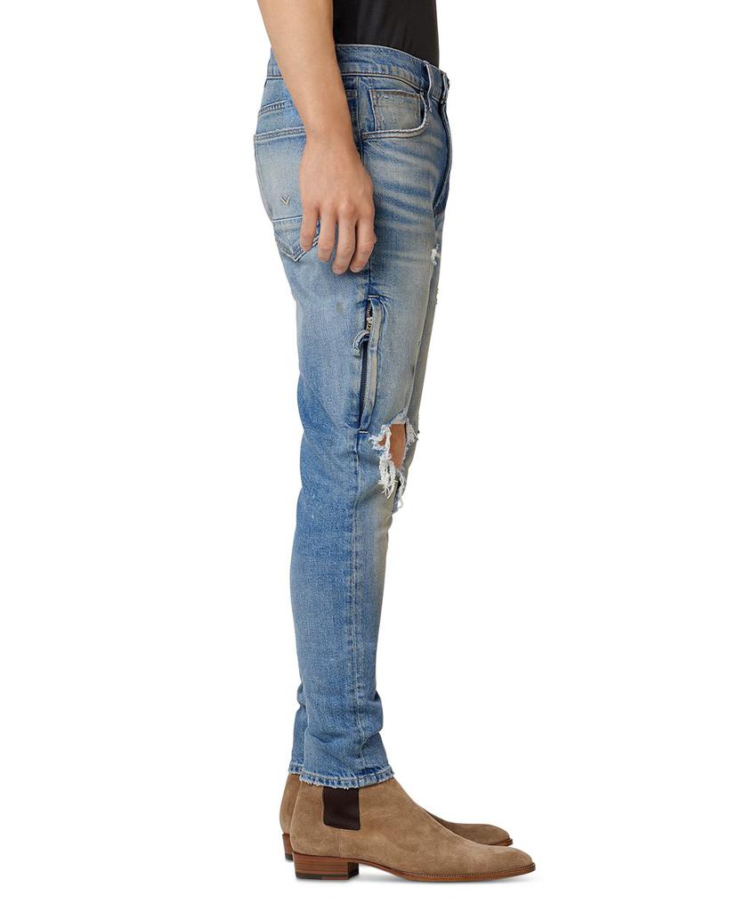 Zack Side Zip Skinny Fit Jeans in Visions商品第4张图片规格展示