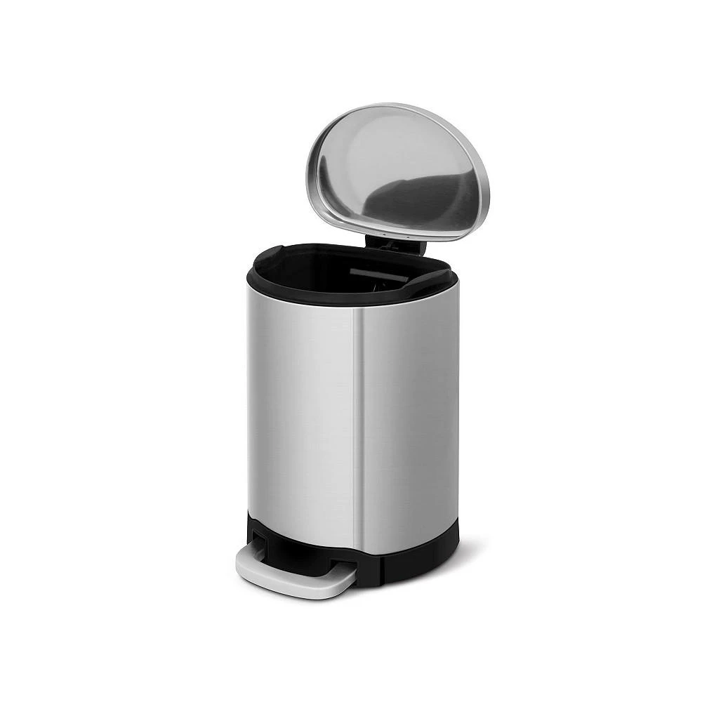 商品Mega Casa|10.6 Gal./40 Liter Stainless Steel Semi-round Step-on Trash Can for Kitchen,价格¥730,第3张图片详细描述