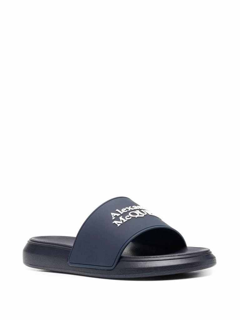 商品Alexander McQueen|ALEXANDER MCQUEEN - Oversized Logo Pool Slides,价格¥1320,第3张图片详细描述