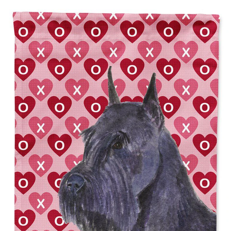 商品Caroline's Treasures|11 x 15 1/2 in. Polyester Schnauzer Hearts Love and Valentine's Day Portrait Garden Flag 2-Sided 2-Ply,价格¥136,第1张图片