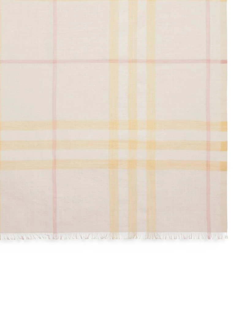 商品Burberry|Giant Check Gauze Wool & Silk Scarf,价格¥2904,第2张图片详细描述