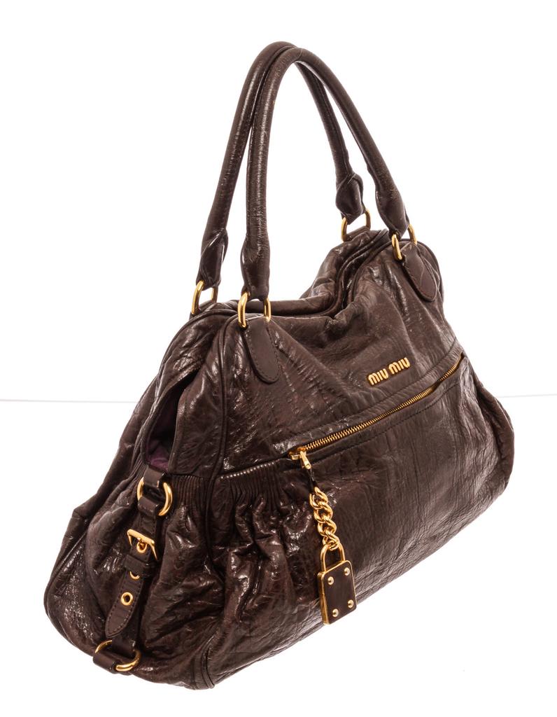 Miu Miu Black Leather Two Way Bag Shoulder bag商品第3张图片规格展示