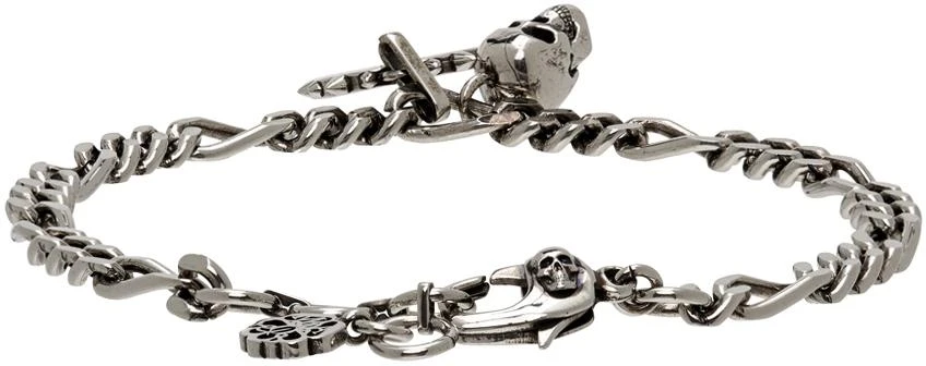 商品Alexander McQueen|Silver Studded Seal & Skull Bracelet,价格¥1426,第4张图片详细描述