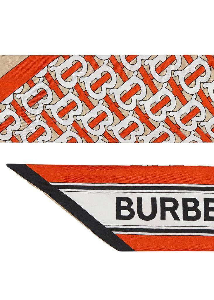 商品Burberry|Monogram and logo print silk skinny scarf,价格¥1401,第4张图片详细描述