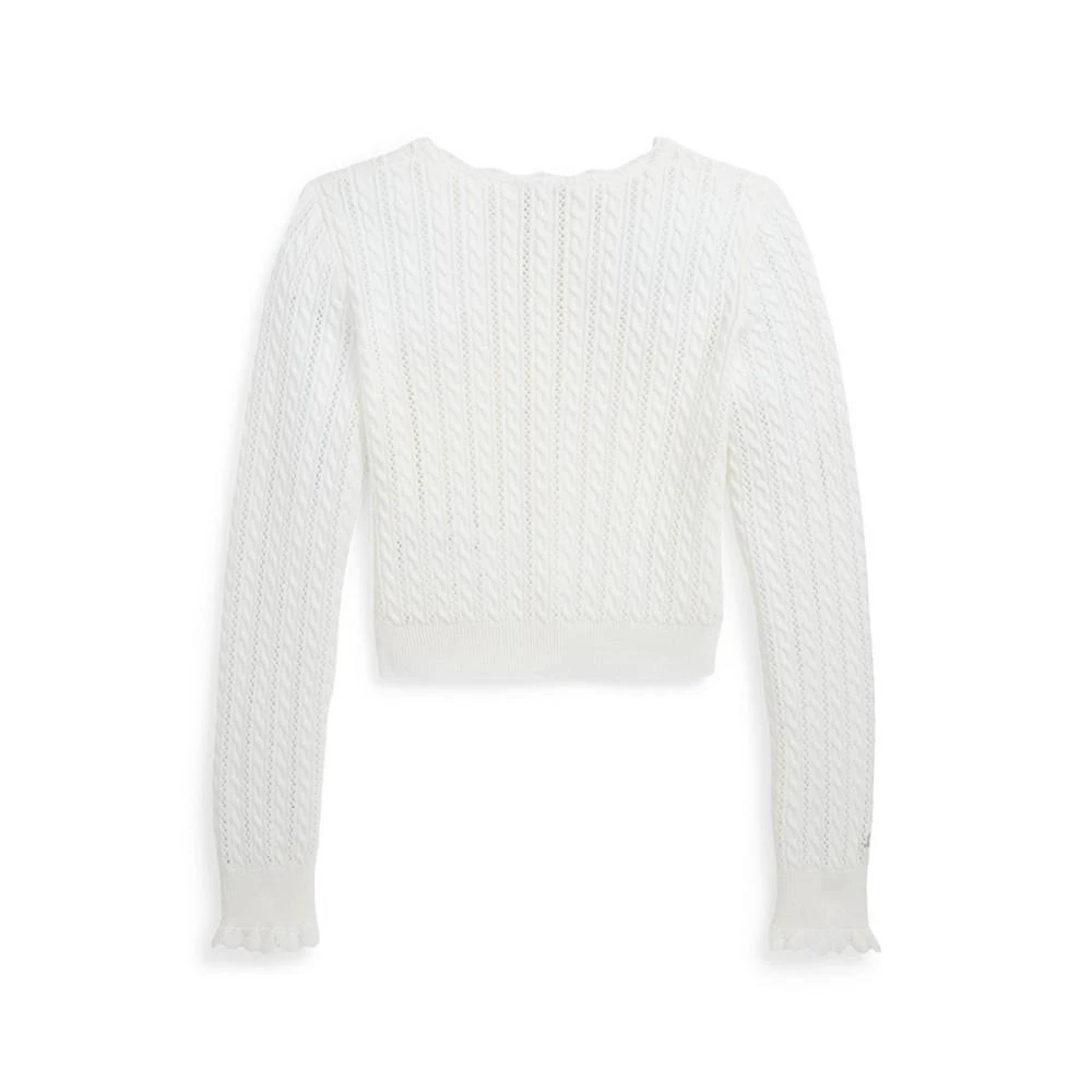 商品Ralph Lauren|Big Girls Pointelle-Knit Cotton Cardigan Sweater,价格¥317,第2张图片详细描述