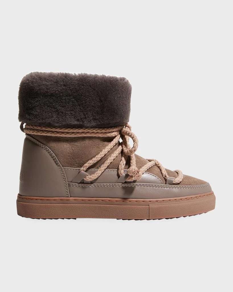 商品INUIKII|Classic Mixed Leather Shearling Snow Booties,价格¥1205,第1张图片