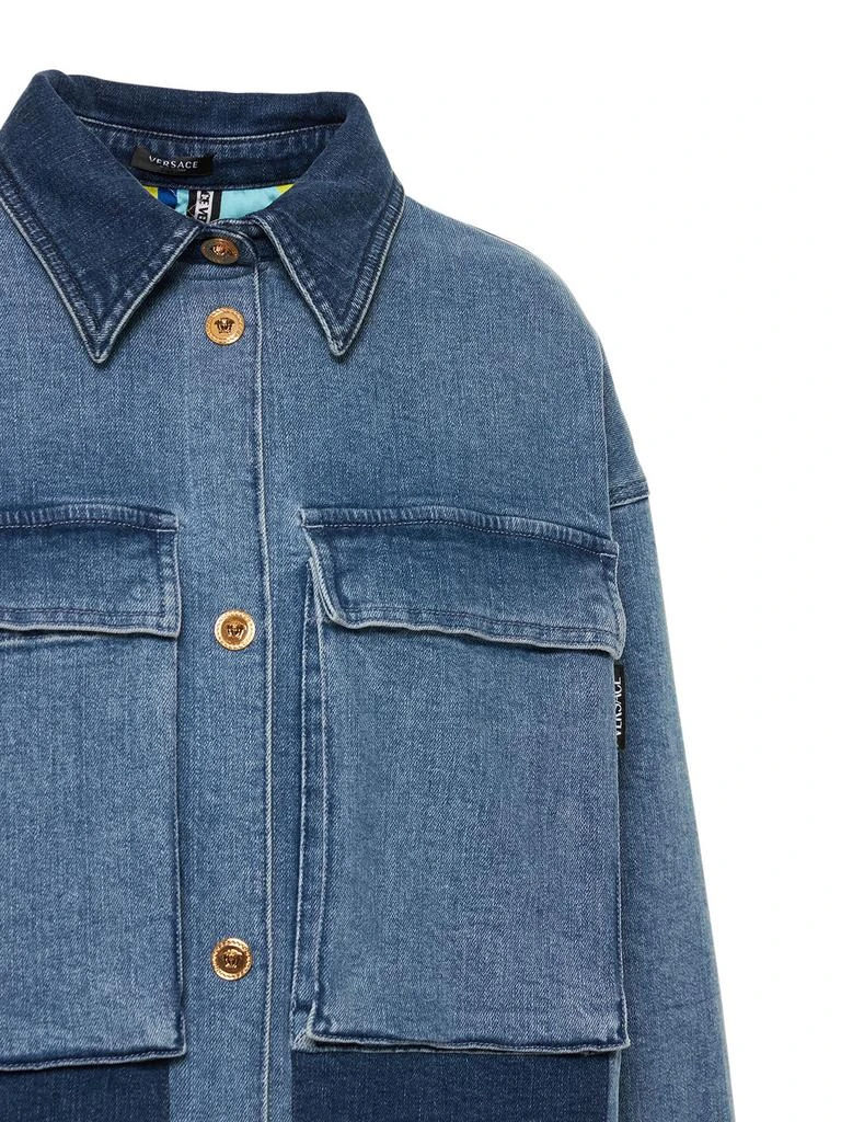 商品Versace|Oversized Patchwork Cotton Denim Shirt,价格¥9315,第2张图片详细描述
