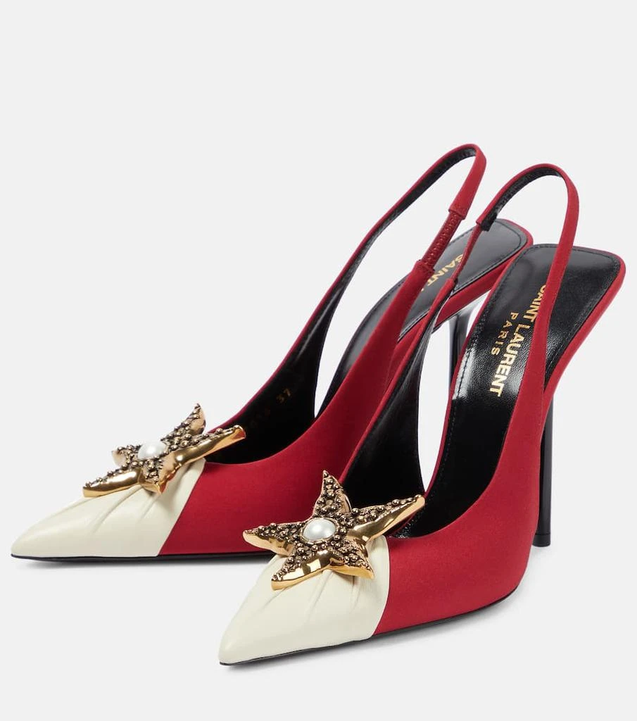 商品Yves Saint Laurent|Volver 115缀饰露跟高跟鞋,价格¥14606,第5张图片详细描述