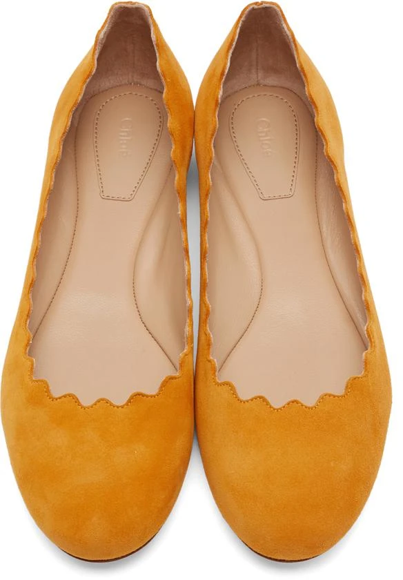 商品Chloé|Orange Suede Lauren Flats,价格¥2045,第5张图片详细描述