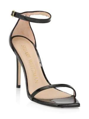 商品Stuart Weitzman|Nudistcurve Patent Leather Sandals,价格¥1178,第4张图片详细描述