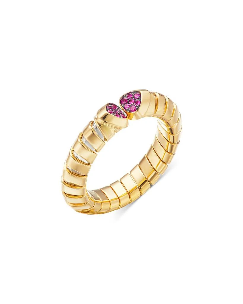 商品MARINA|Trisolina 18K Yellow Gold Ruby Pavé Ring,价格¥22310,第1张图片详细描述