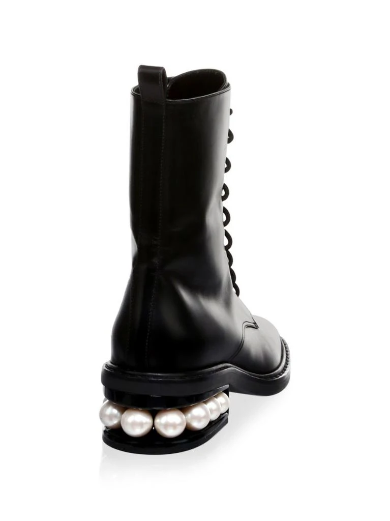 商品Nicholas Kirkwood|Casati Faux Pearl Leather Combat Boots,价格¥6075,第3张图片详细描述