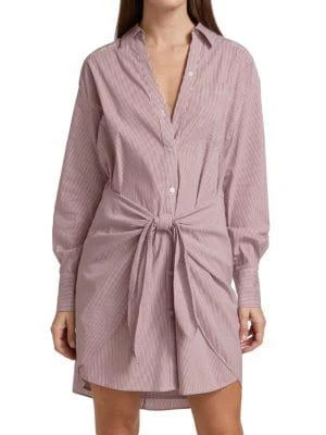 商品VERONICA BEARD|Roanoke Cotton-Blend Striped Shirtdress,价格¥1574,第1张图片