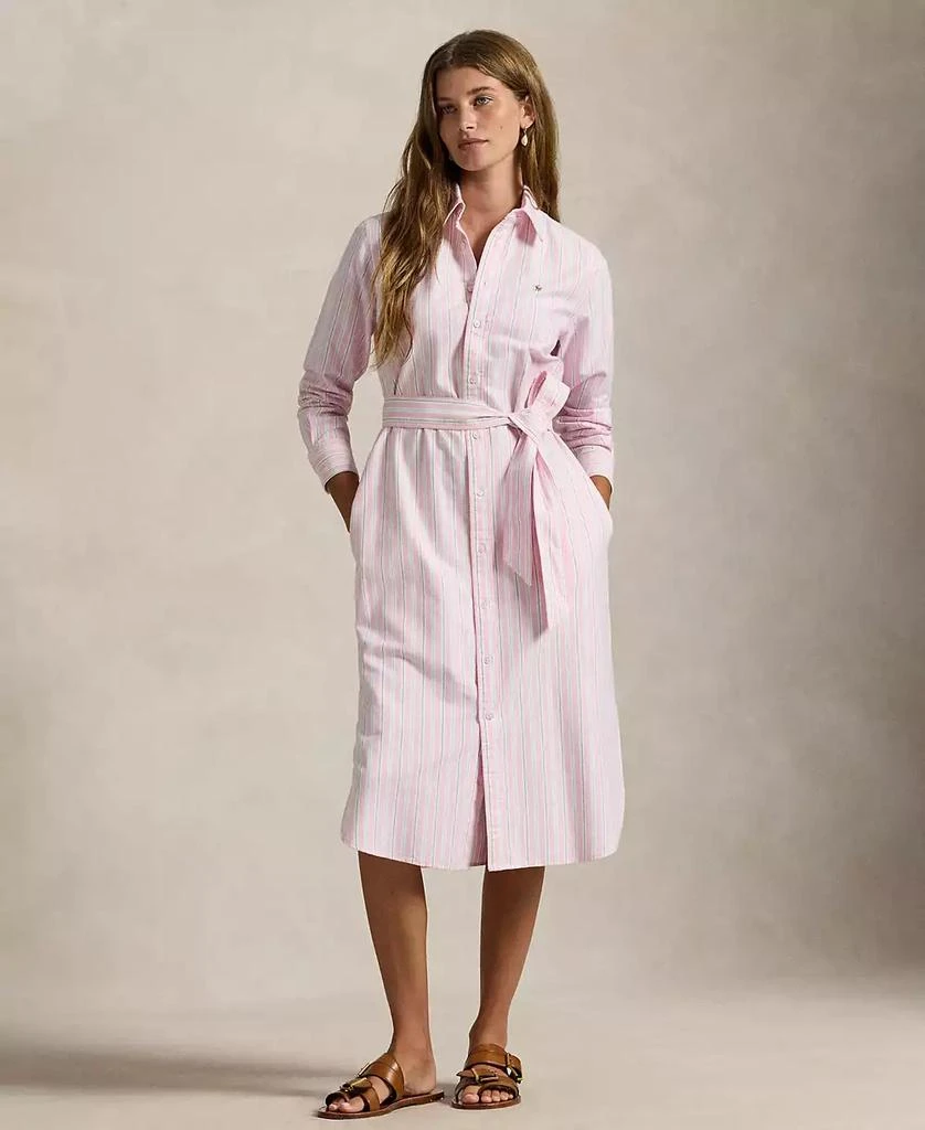 商品Ralph Lauren|Women's Belted Cotton Oxford Shirtdress,价格¥1687,第1张图片
