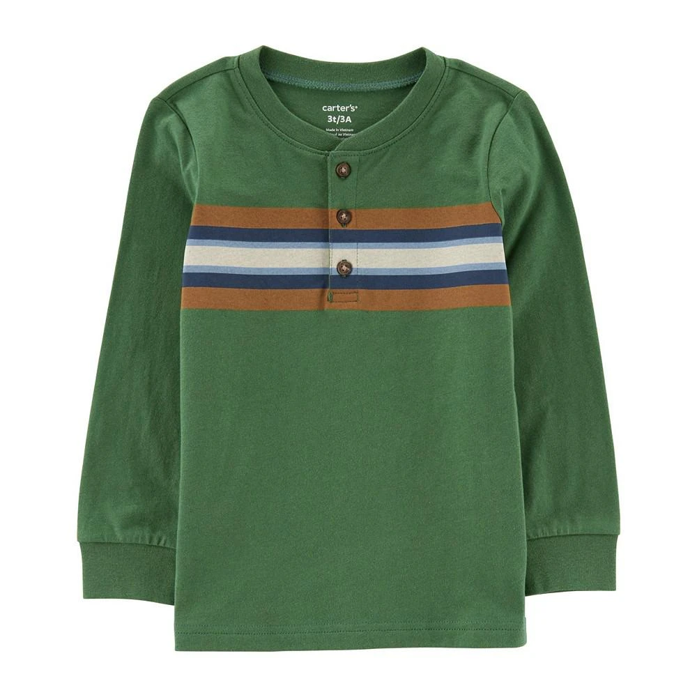 商品Carter's|Toddler Boys Striped Jersey Henley T-shirt,价格¥165,第1张图片