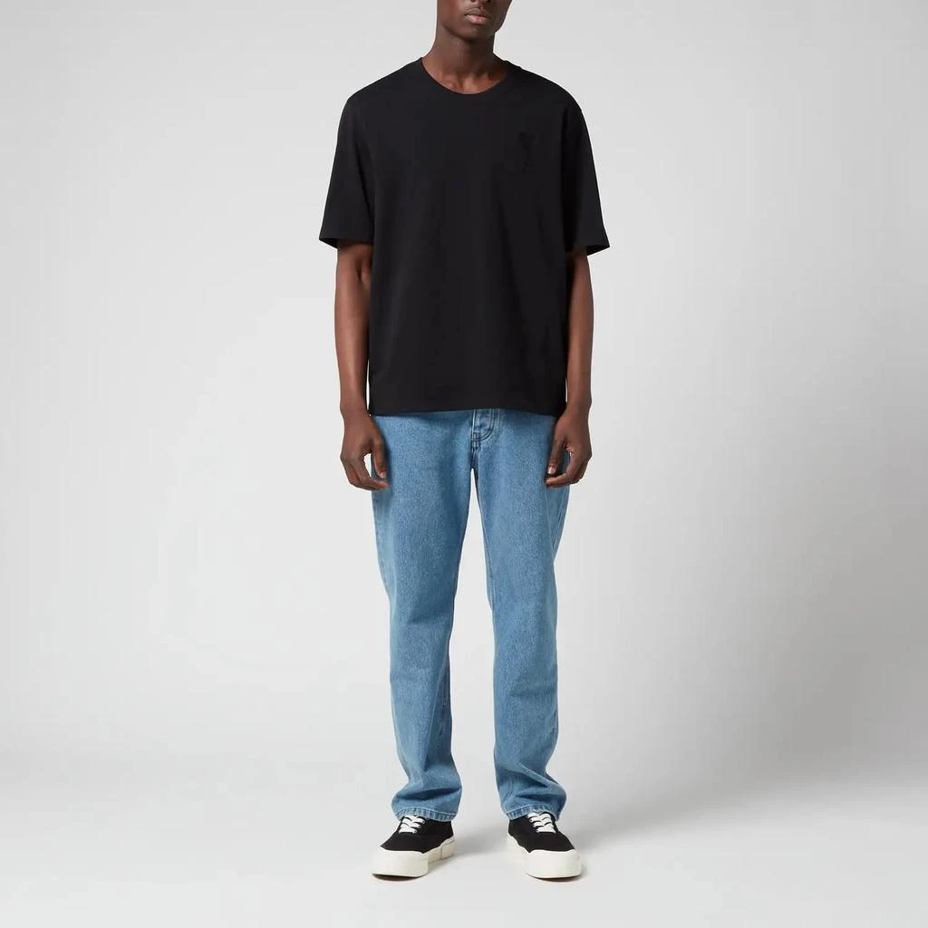 商品AMI|AMI Men's Tonal De Coeur T-Shirt - Black,价格¥558,第3张图片详细描述