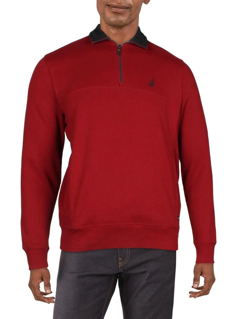 商品Nautica|Mens Fleece Long Sleeves 3/4 Zip Pullover,价格¥266,第2张图片详细描述