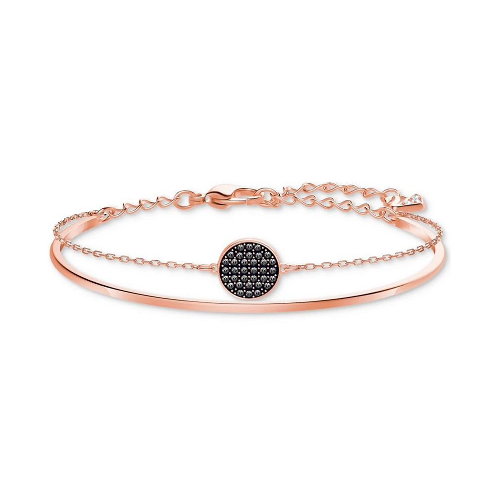 商品Swarovski|Rose Gold-Tone Clear & Jet Crystal Disc Double-Row Bangle Bracelet,价格¥710,第1张图片