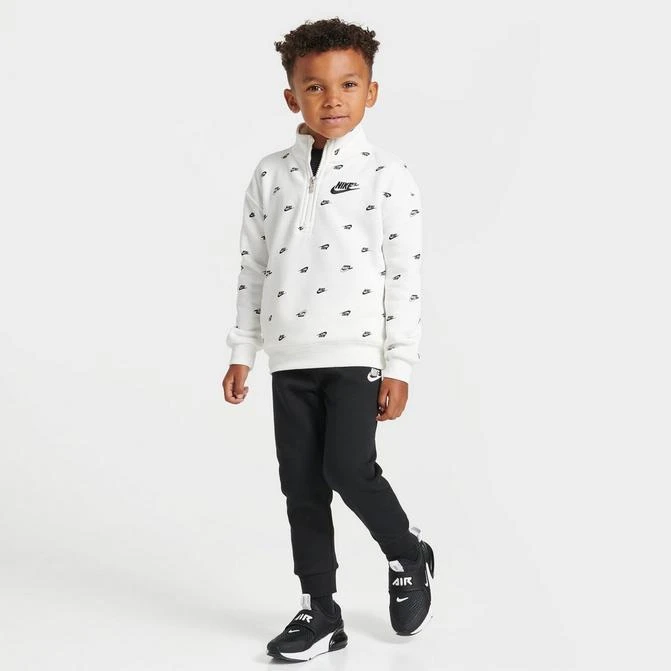 商品NIKE|Kids' Toddler Nike Allover Print Futura Half-Zip Jacket and Jogger Pants Set,价格¥451,第1张图片
