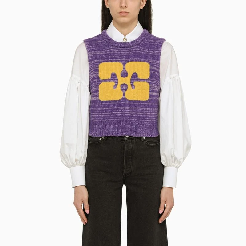 商品Ganni|Purple knitted waistcoat,价格¥1182,第1张图片