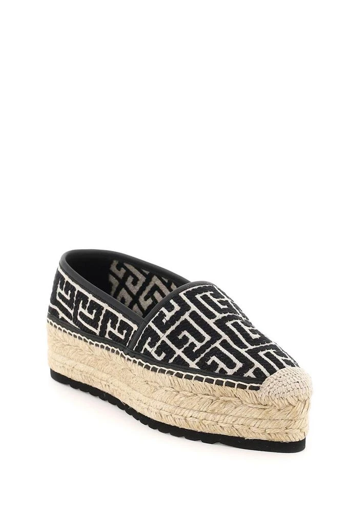 商品Balmain|MONOGRAM CANVAS PLATFORM ESPADRILLES,价格¥1974,第4张图片详细描述