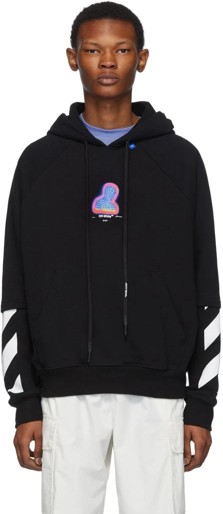 商品Off-White|Black & Multicolor Thermo Double Sleeve Hoodie,价格¥3052,第1张图片