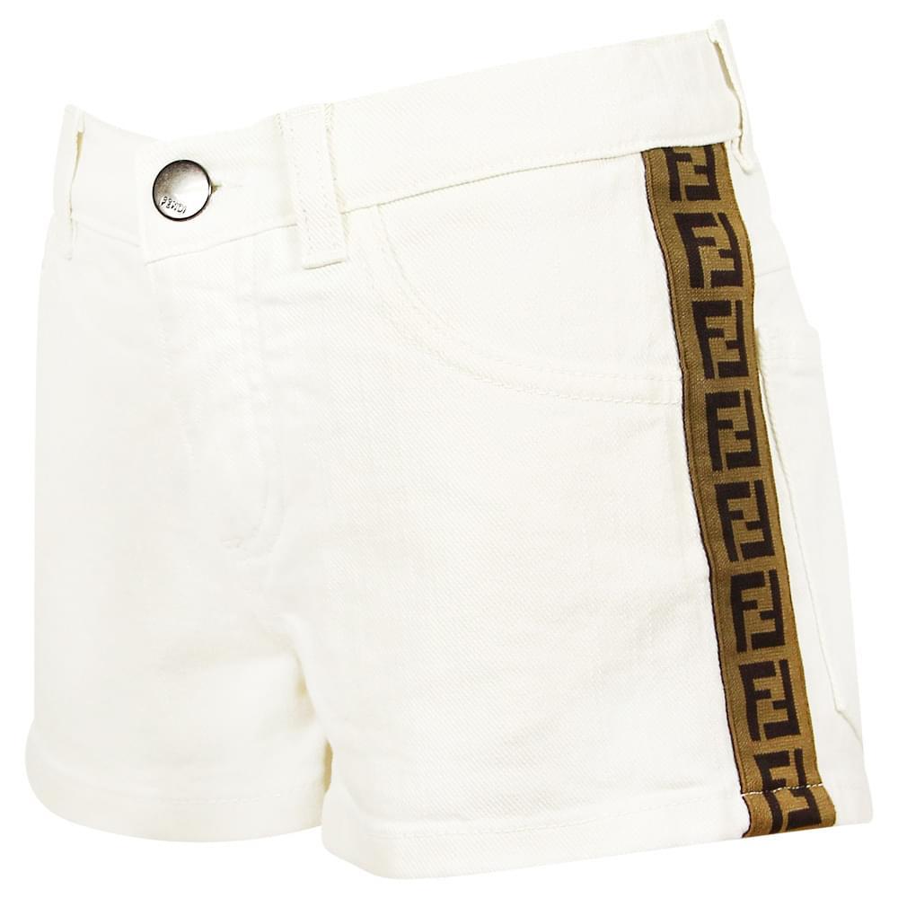 White Denim Logo Tape Shorts商品第1张图片规格展示