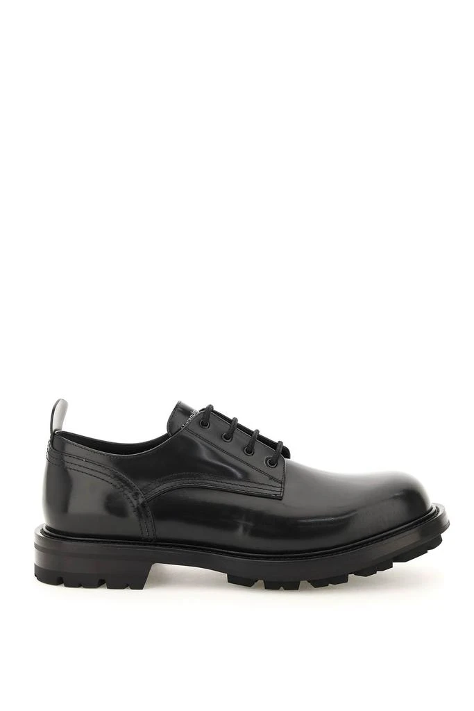 商品Alexander McQueen|Alexander Mcqueen Brushed Leather Lace Up Shoes,价格¥2487,第1张图片