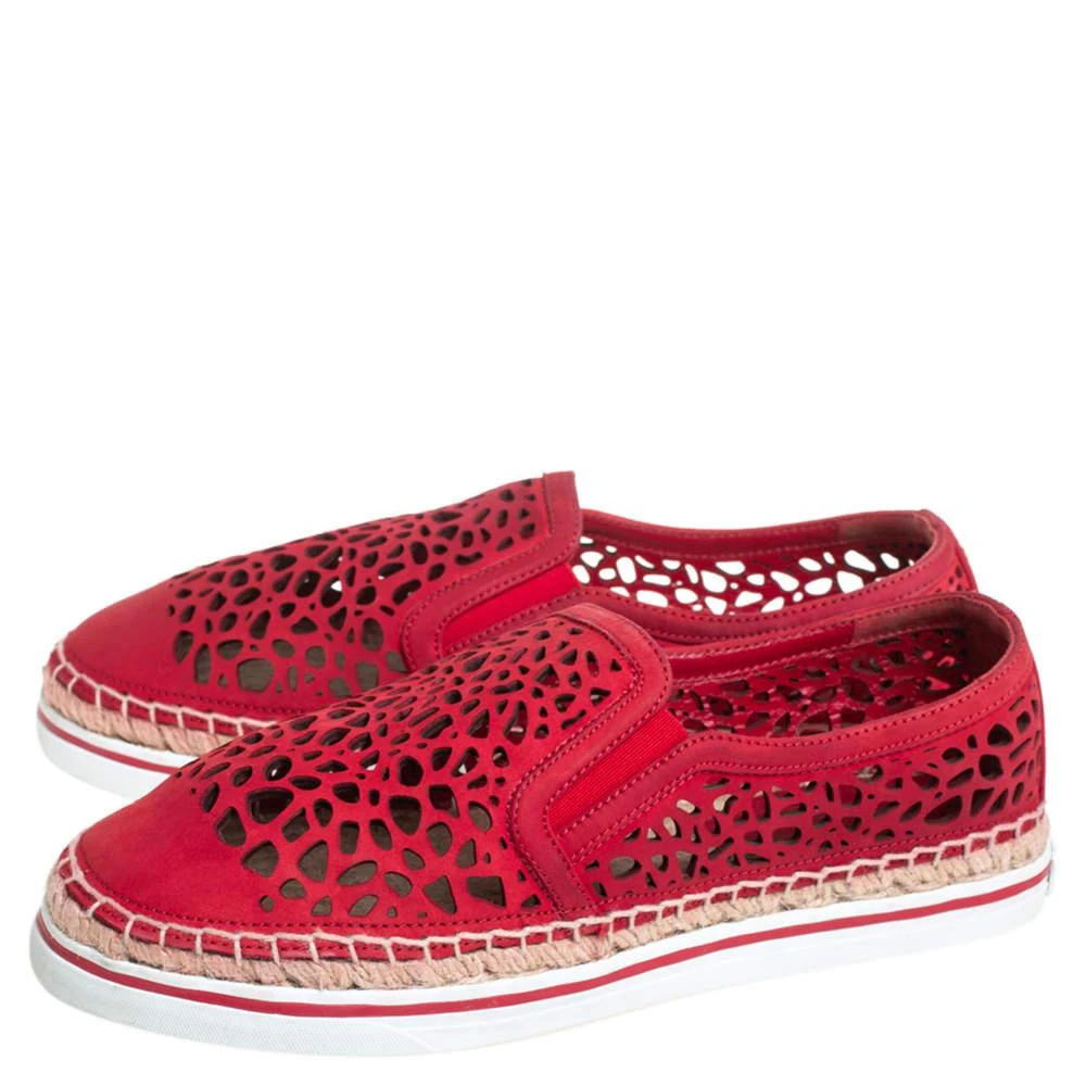 商品[二手商品] Jimmy Choo|Jimmy Choo Red Laser Cut Nubuck Espadrilles Sneakers Size 38,价格¥1978,第4张图片详细描述