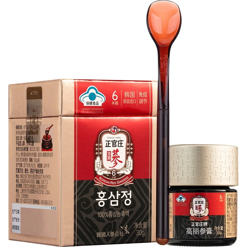 商品[国内直发] Jeong Gwanjang|正官庄  韩国六年根红参 高丽参膏30g 保健食品,价格¥390,第1张图片