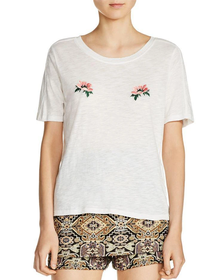 商品Maje|Timeline Floral-Embroidered Tee,价格¥408,第1张图片