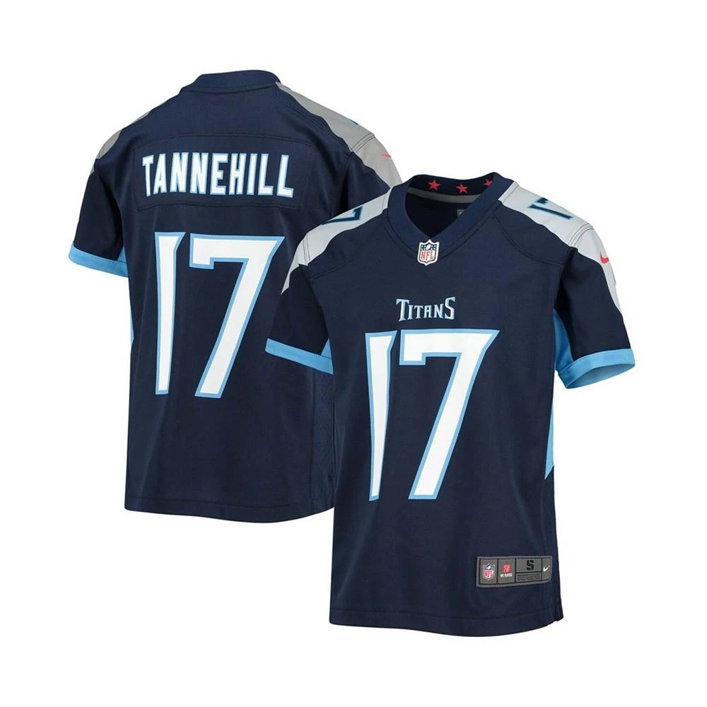 商品NIKE|Big Boys and Girls Ryan Tannehill Navy Tennessee Titans Game Jersey,价格¥676,第1张图片