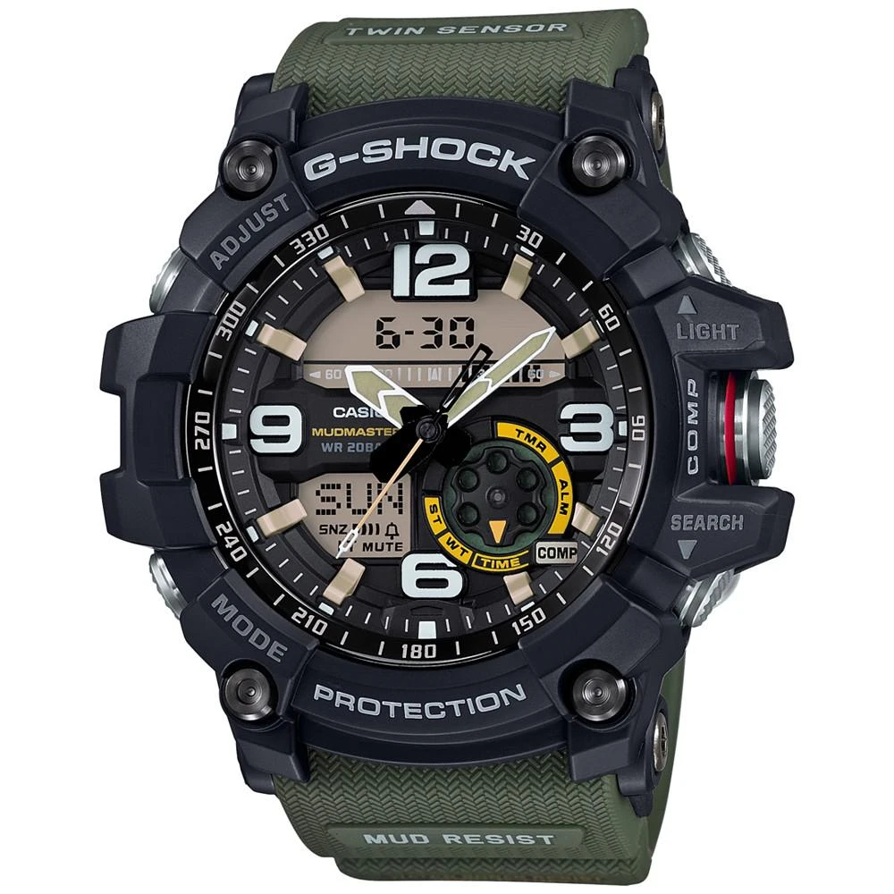 商品G-Shock|Men's Analog-Digital Mud Master Army Green Resin Strap 56x55mm GG1000-1A3腕表,价格¥2677,第1张图片