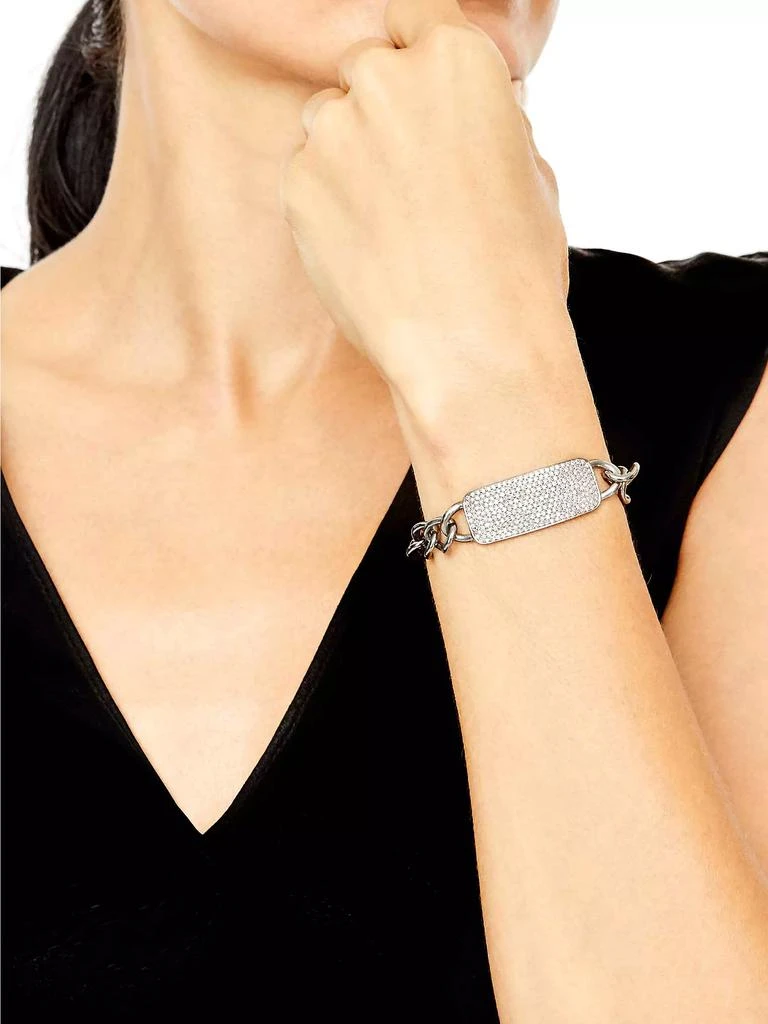 商品Sheryl Lowe|ID Tag Sterling Silver &amp; 1.98 TCW Diamond Chain Bracelet,价格¥11222,第2张图片详细描述